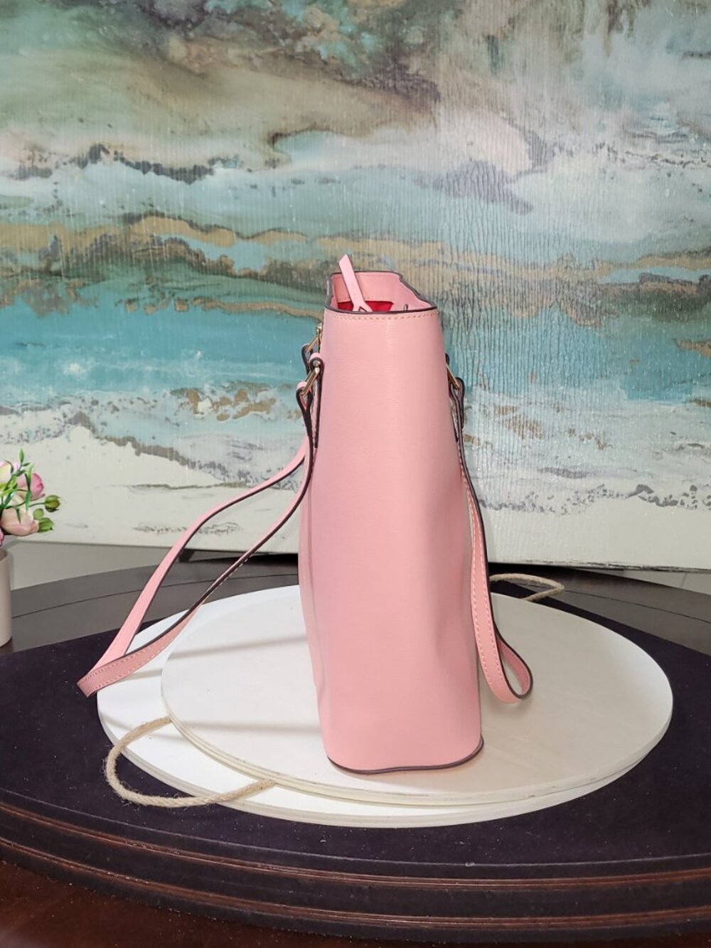 Dooney & Bourke Lexinton Shopper Pink Saffiano Leather  [Item #HL12] - Picture 8 of 14